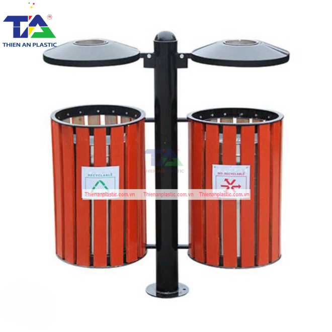Thùng Rác Treo Đôi Giả Gỗ
