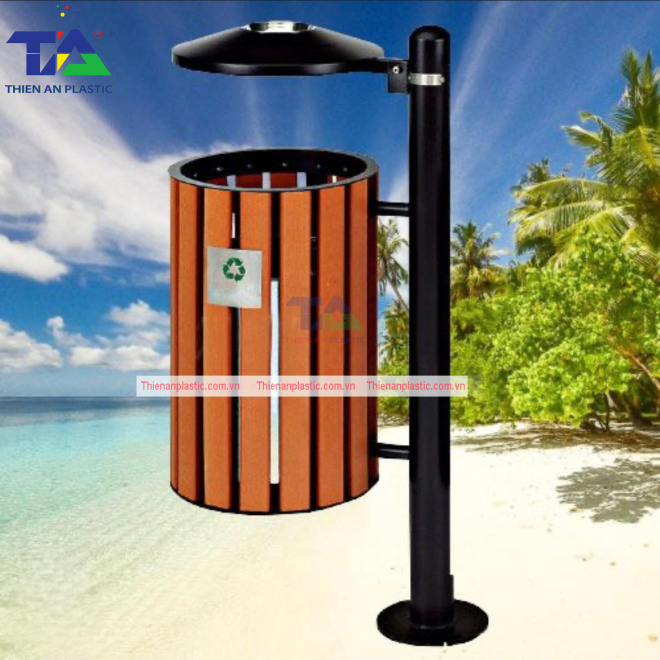Thùng Rác Treo Đơn Giả Gỗ