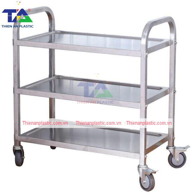 Xe Đẩy Hàng Inox 3 Tầng